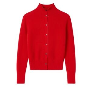 Massimo Dutti Round Neck Wool High Neck Long Sleeve Knit Cardigan, NWT,  S